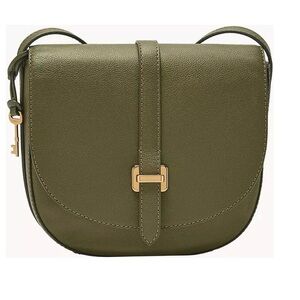 Fossil Sage Green Leather Crossbody Bag